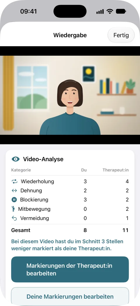 IMS Go Video-Analyse mit Vergleich zwischen dir und deiner Therapeut:in